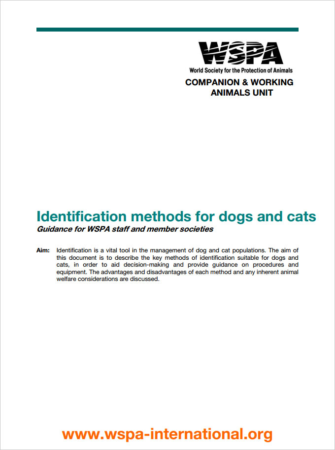 Identification methods for dogs and cats
